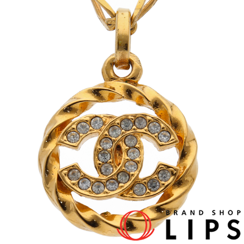 ココマーク ラインストーンネックレス