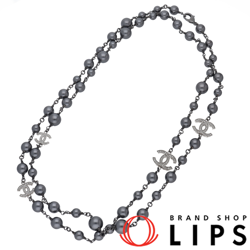 フェイクパール ロングネックレス