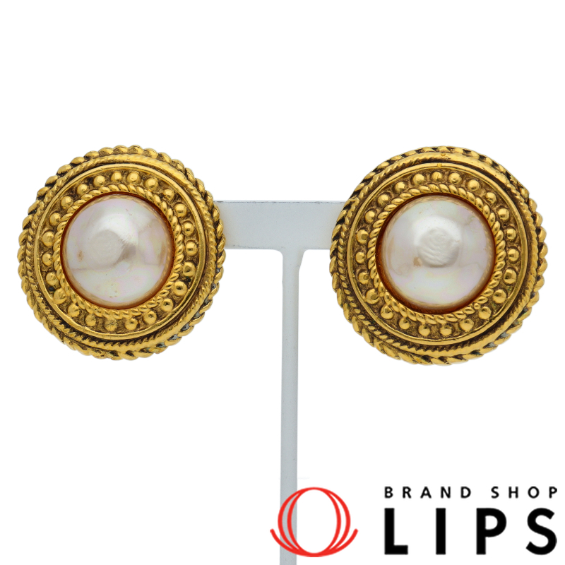 フェイクパール イヤリング