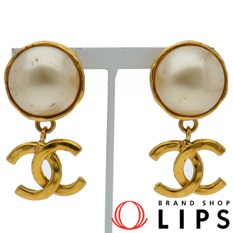 ココマーク フェイクパール イヤリング