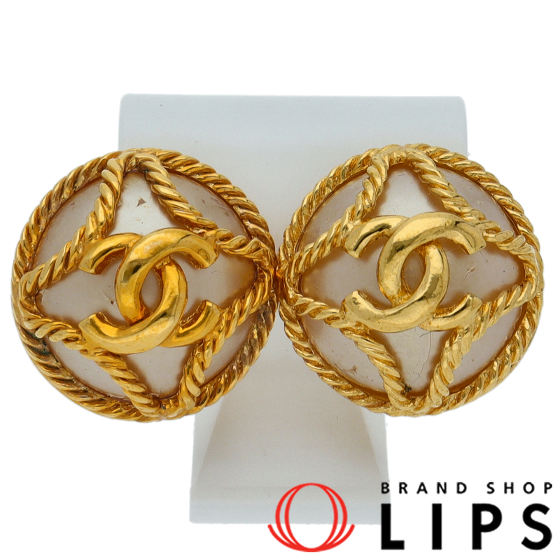 ココマーク フェイクパール イヤリング