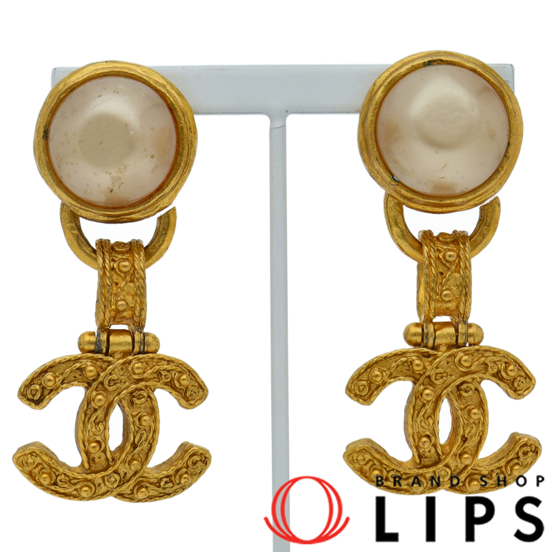 ココマーク フェイクパール イヤリング