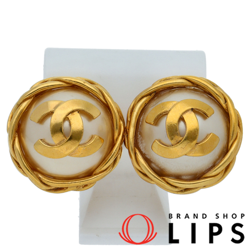 ココマーク フェイクパール イヤリング