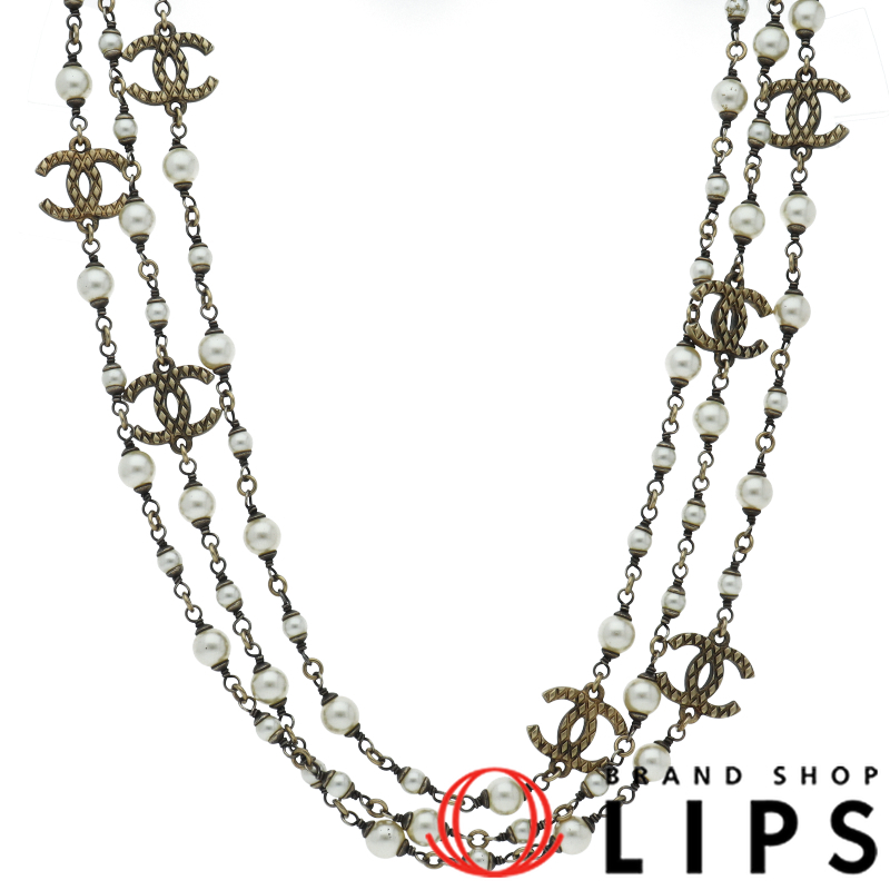 フェイクパール ロングネックレス