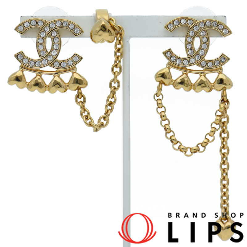 ラインストーン ココマーク ピアス