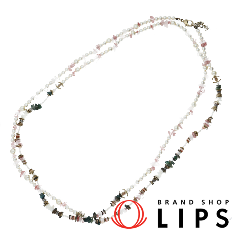 フェイクパール ロングネックレス