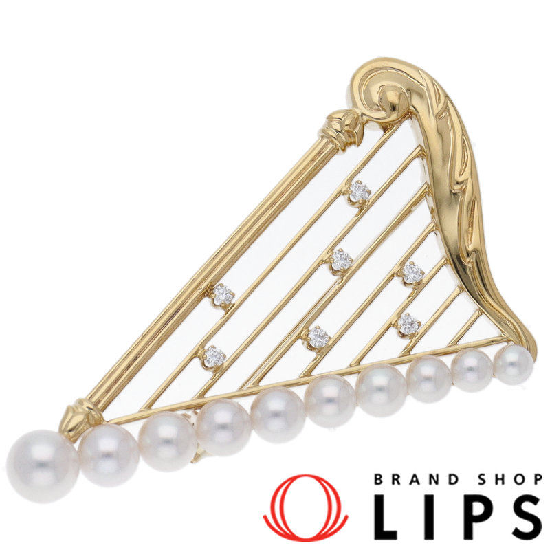 ハープ パールダイヤブローチ