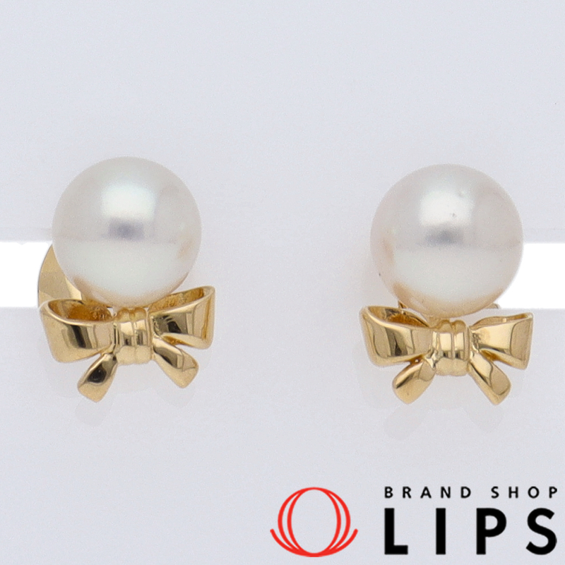 リボンパールピアス