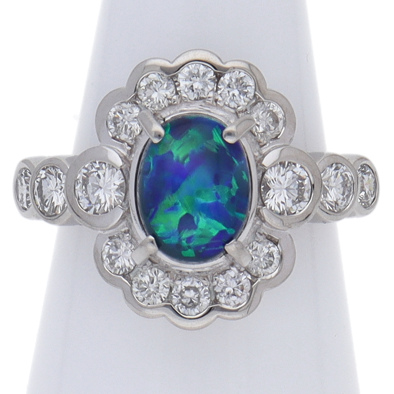 ブラックオパールダイヤリング