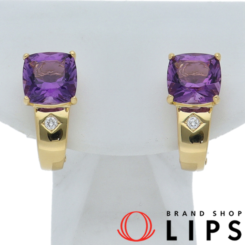 アメシストダイヤイヤリング