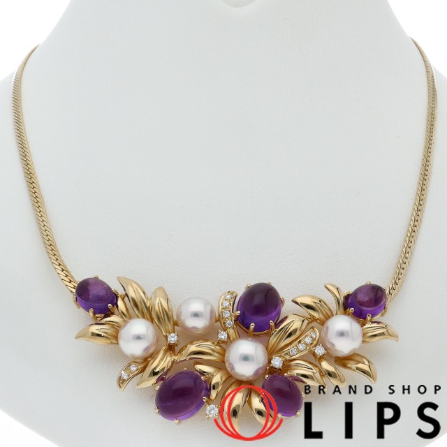 パールアメジストダイヤネックレス