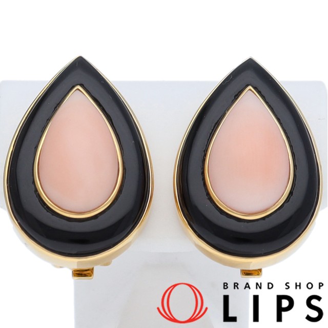 サンゴオニキスイヤリング